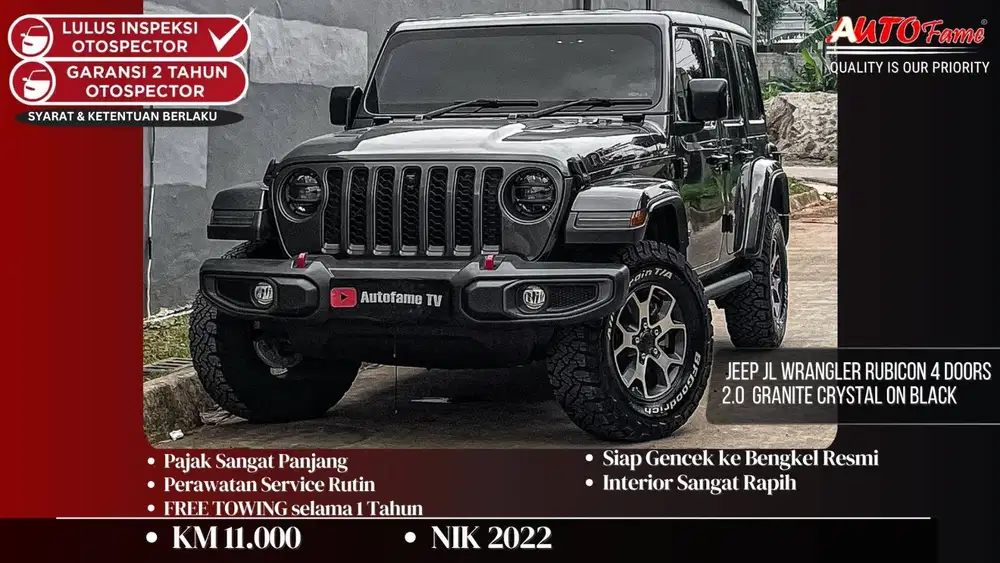 KM11RB Jeep JL Wrangler Rubicon 4 Doors 2.0 NIK 2022 Granite Crystal