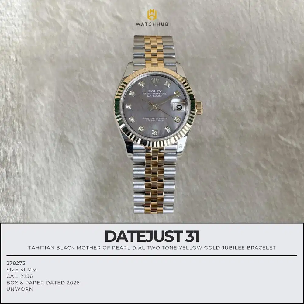 Rolex Datejust 31 Tahitian Black MOP 278273