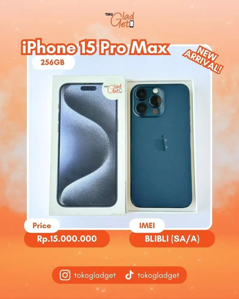 iPhone 15 Promax 256 Gb ex IBOX/BLIBLI