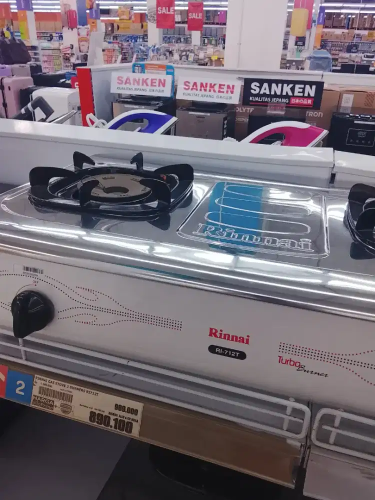 CICILAN KOMPOR RINNAI GAS STOVE 2 BURNERS TANPA DP FREE 2×