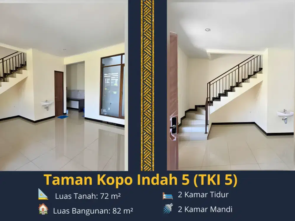 Disewakan Rumah Siap Huni di Taman Kopo Indah 5 (TKI 5) – Bandung LT 72 m² | LB 82 m² | 2 Lantai | Carport 2 Mobil