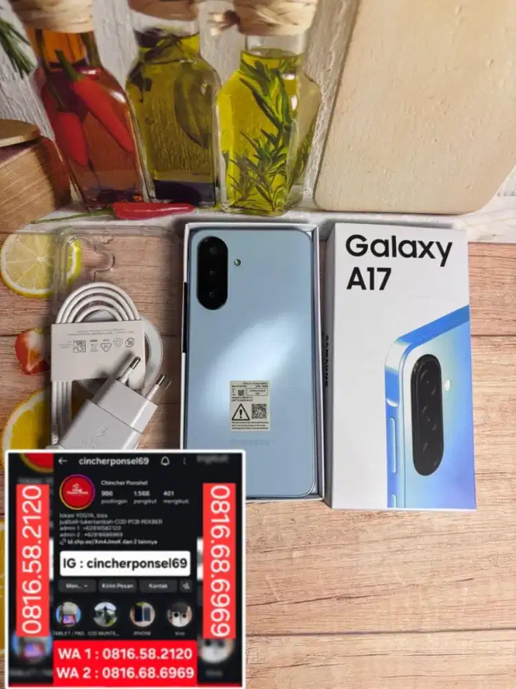 Jual HP SAMSUNG A17 8/128 segel grns resmi sein 12 26 free adaptor