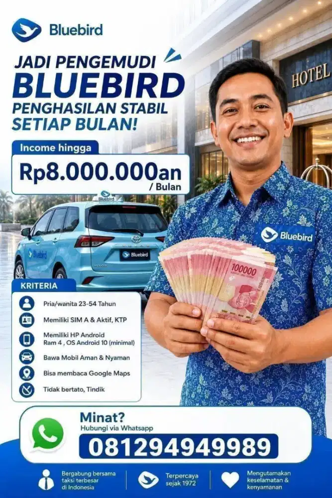 Loker Driver Taksi Bluebird Jakarta Pusat