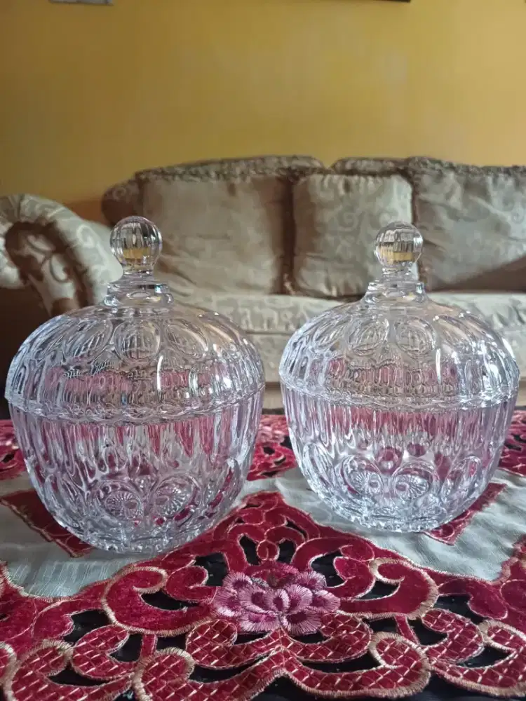 Toples Crystal Kaca Set Besar 2 pcs