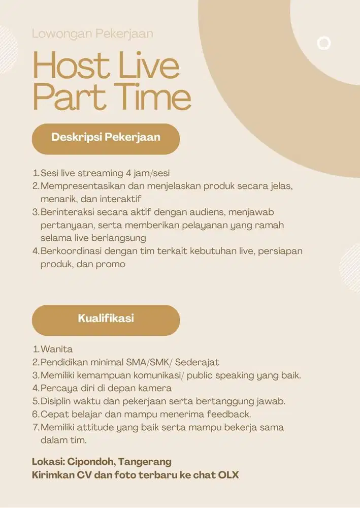 Host Live Part Time
