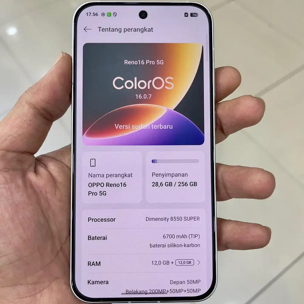 Oppo reno 16 pro ram 12 / 256 resmi fullset original garansi