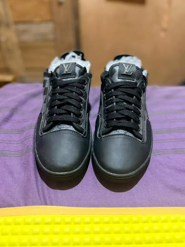 Sepatu elvi kulit damier black 41