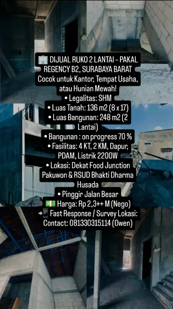 Bangunan Ruko ukuran 8x17