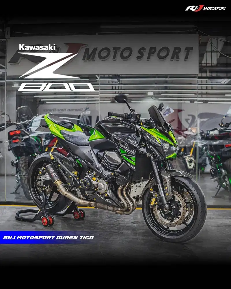 ‎Kawasaki Z800 Z900 Km 21.000an warna Hijau Knalpot SC Project