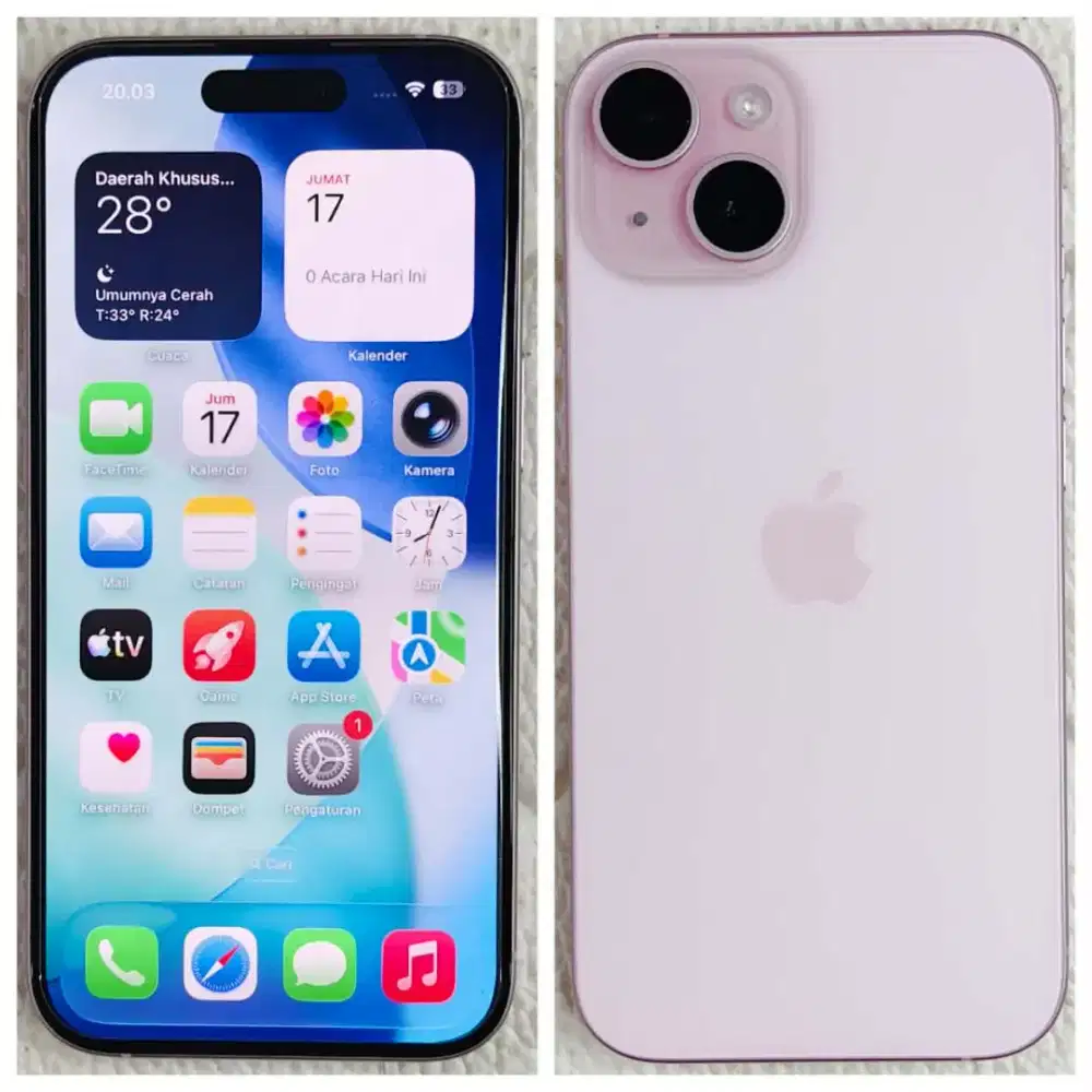 IPHONE 15 128GB IBOX FULLSET SUPER MULUS NO MINUS