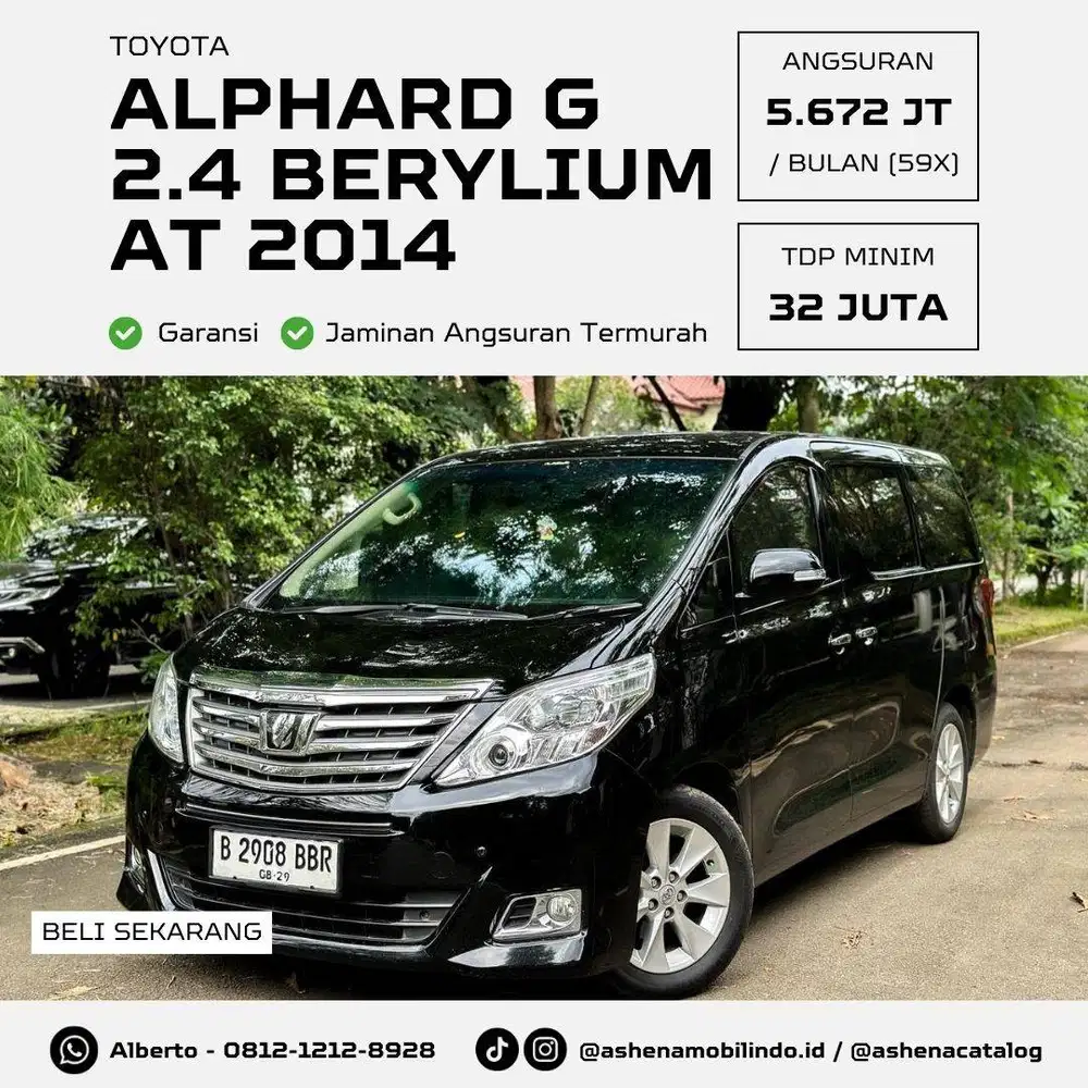 (Low KM) Alphard G 2.4 Berylium Premium Sound AT Hitam Sunroof
