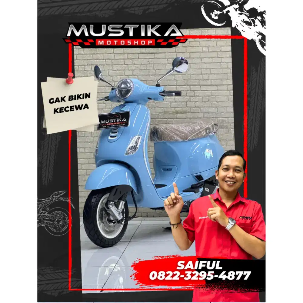 Odo 3rb Simpenan!!Vespa LX 125 Led 2025 Plat W Warna Favorit-Mustika