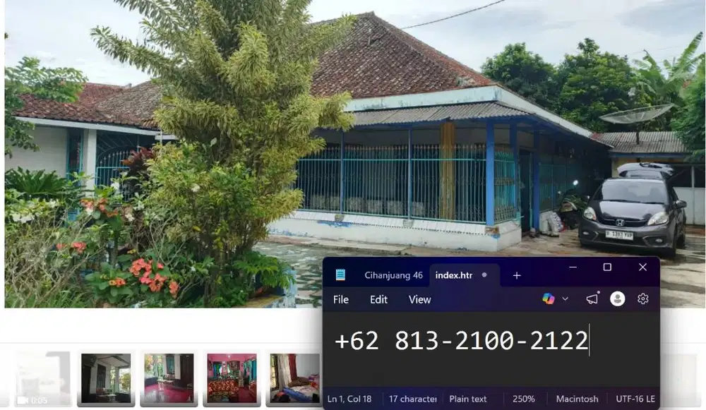Dijual Rumah & Tanah Luas Jalan Raya Utama Kersamanah Garut 1038 m²