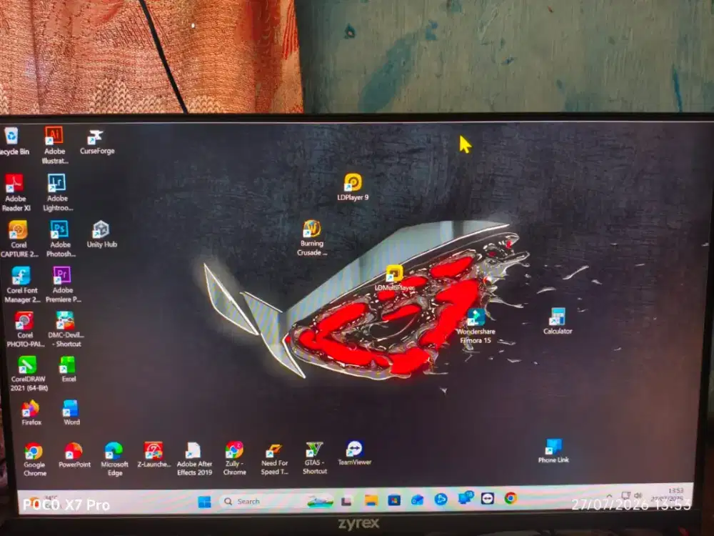 Monitor zyrex maverics 27F 27 IPS FHD 180Hz 1Ms HDR 10 Adaptive sync