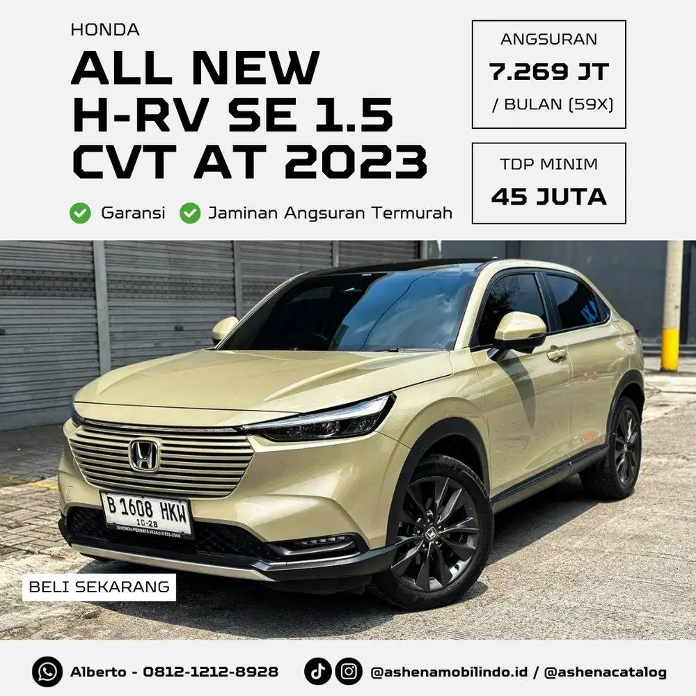 (Low KM) All New HRV SE 1.5 CVT AT 2023 Sand Khaki Panoramic Sunroof
