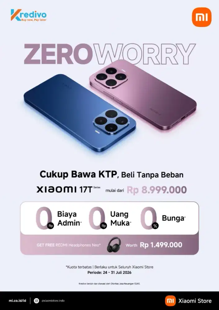 PROMO XIAOMI 17T WITH KREDI*O TRIPLE 0% FREE HEADPHONES NEO