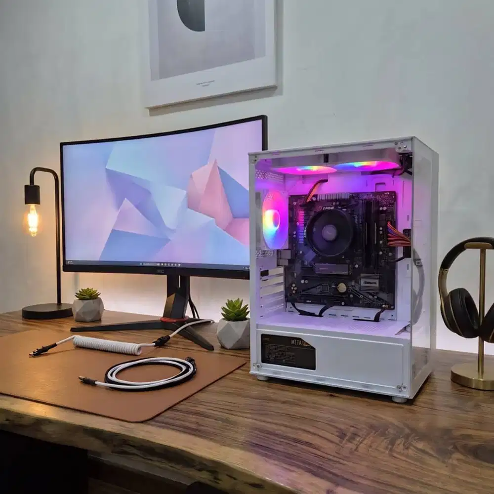 PC GAMING + MONITOR 144HZ AMD RYZEN 5 5600G VGA RADEON 16/512 SSD