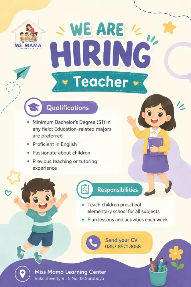 We Are Hiring Teacher