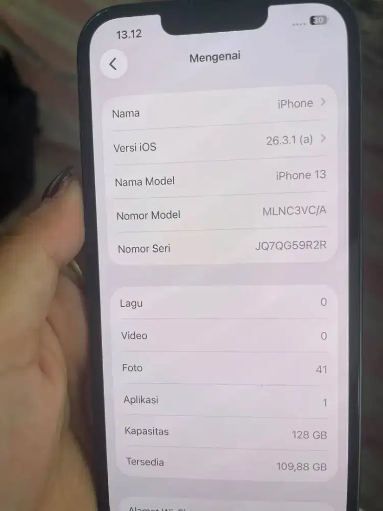 IPHONE 13 INTER 128 WARNA MIDNIGHT