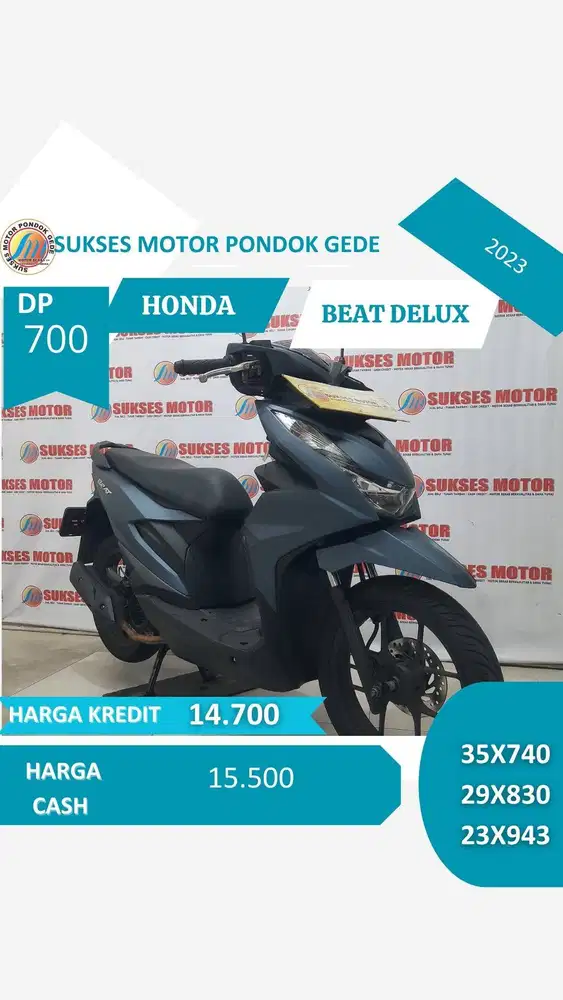HONDA BEAT CBS ISS DELUXE TAHUN 2023 DP 700 ANGSURAN RINGAN