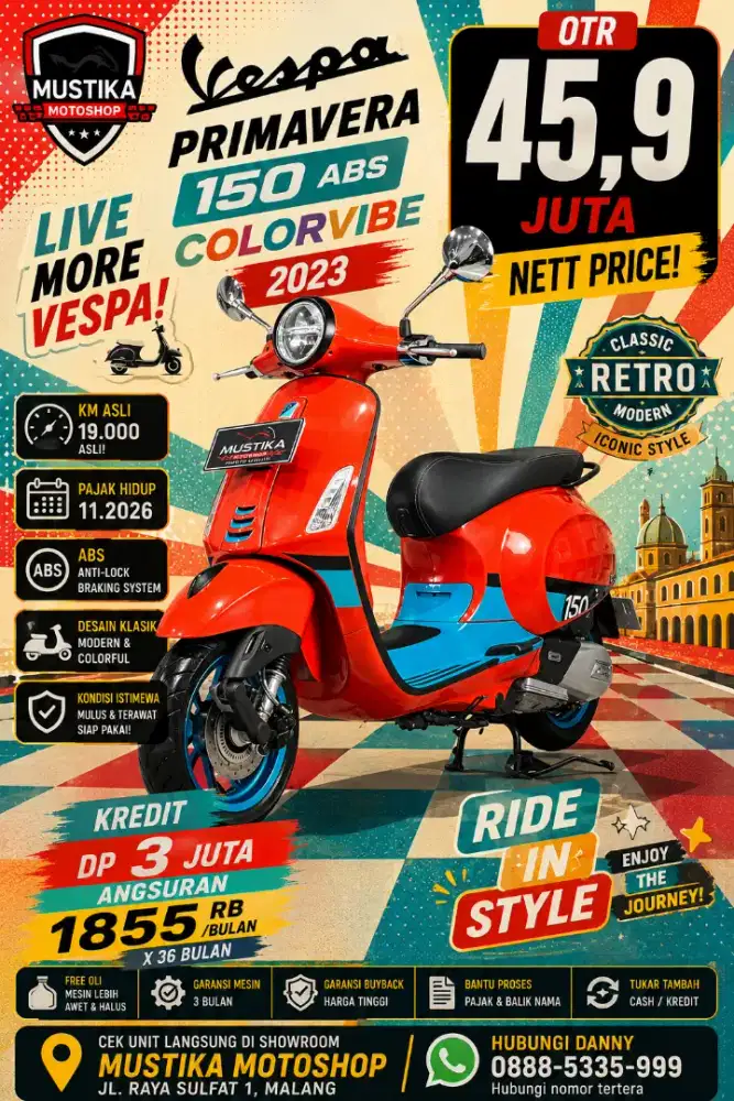 Colorvibe‼️Vespa Primavera 150 igets ABS 2023. DANNY Mustika Sulfat