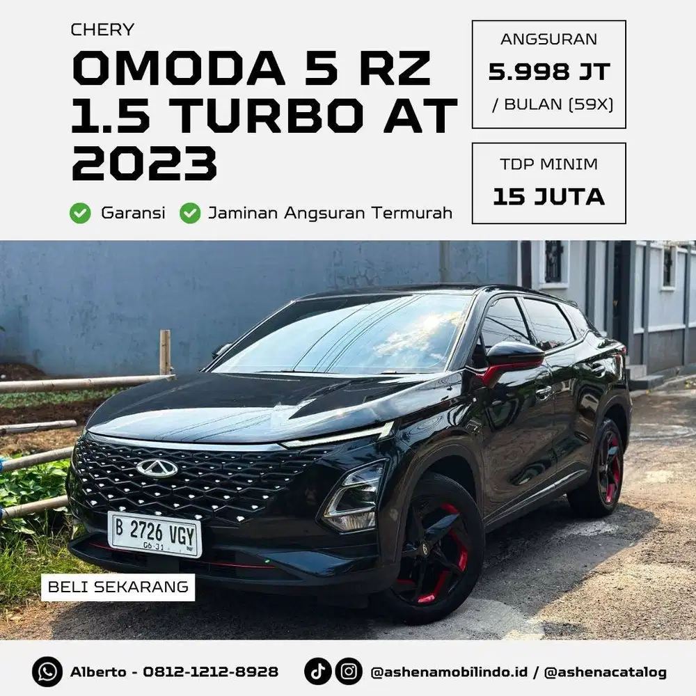 (Low KM) Chery Omoda 5 RZ 1.5 Turbo AT Hitam Sunroof Dp Minim 15jt