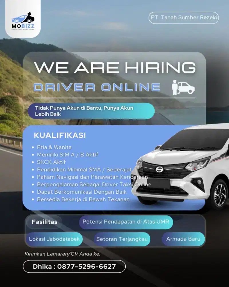 WE ARE HIRING - DRIVER ONLINE
more info chat