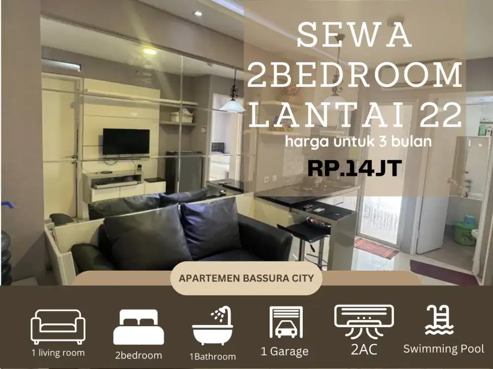 Disewakan 2kamar full furnis tower baru di apartemen bassura city