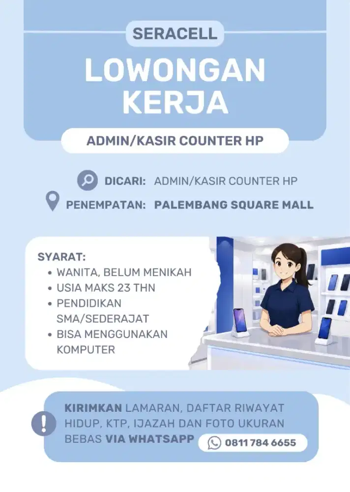 LOWONGAN ADMIN / KASIR