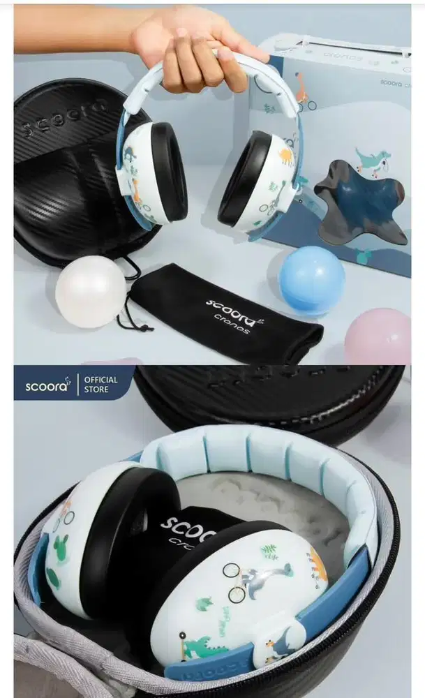 Baby ear muff Scoora Crono Pro edisi blue dino with case no box