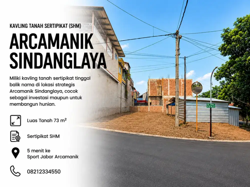 Kavling Tanah SHM 73 m² Sindanglaya Kota Bandung, Strategis untuk Hunian & Investasi