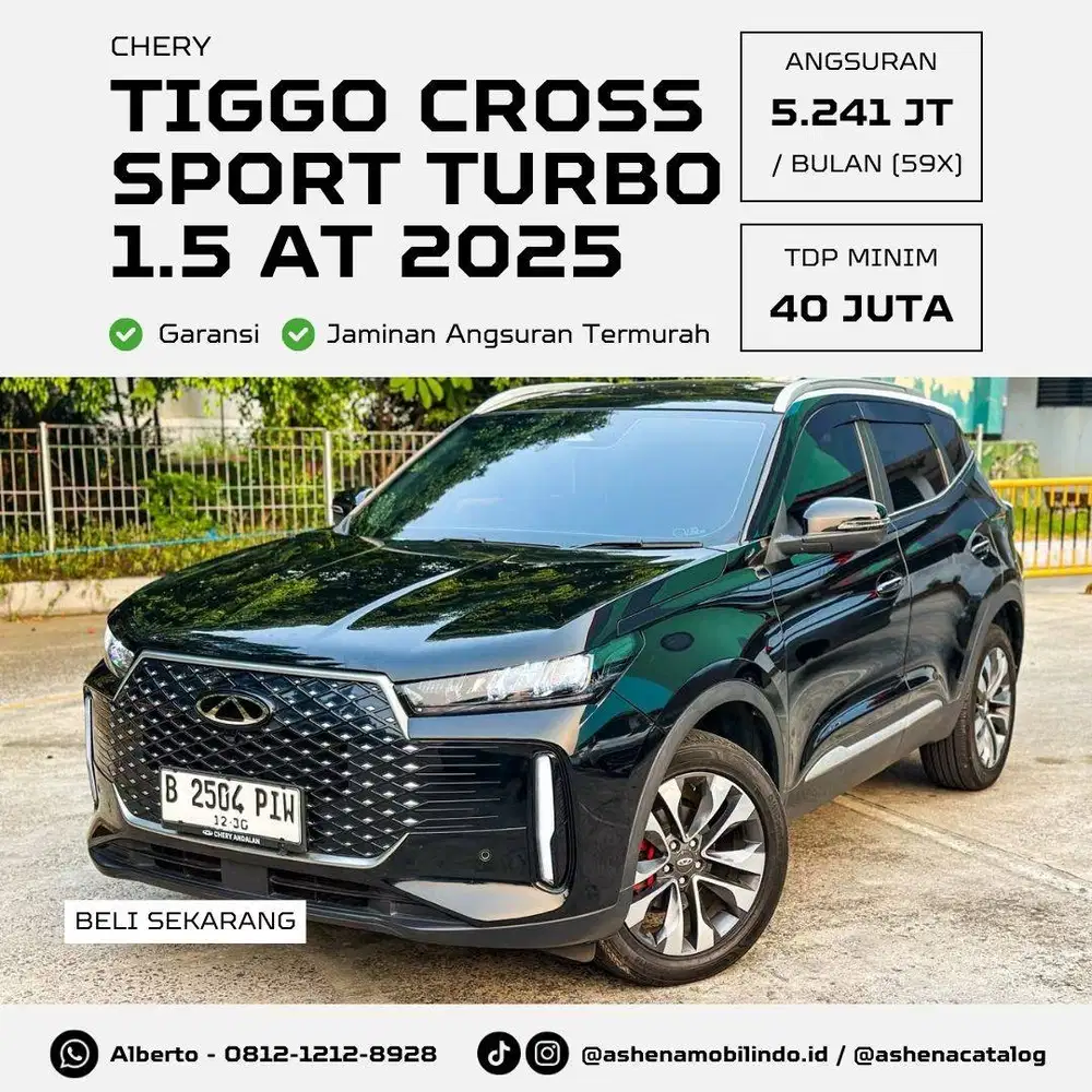 (Low KM) Chery Tiggo Cross Sport 1.5 Turbo AT Hitam Sunroof DP Minim