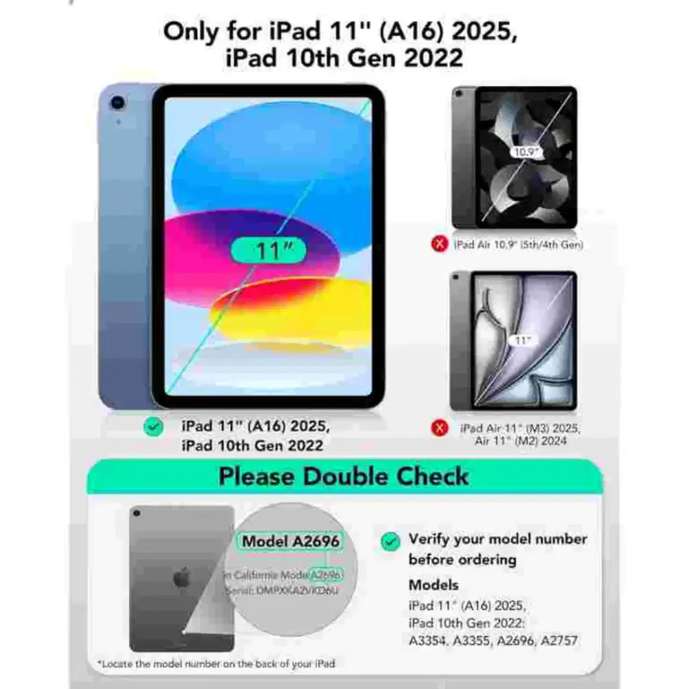 10th Gen 2022 Model A2696 A2757 A3354 A3355 A3356 Kaca Pelindung Layar