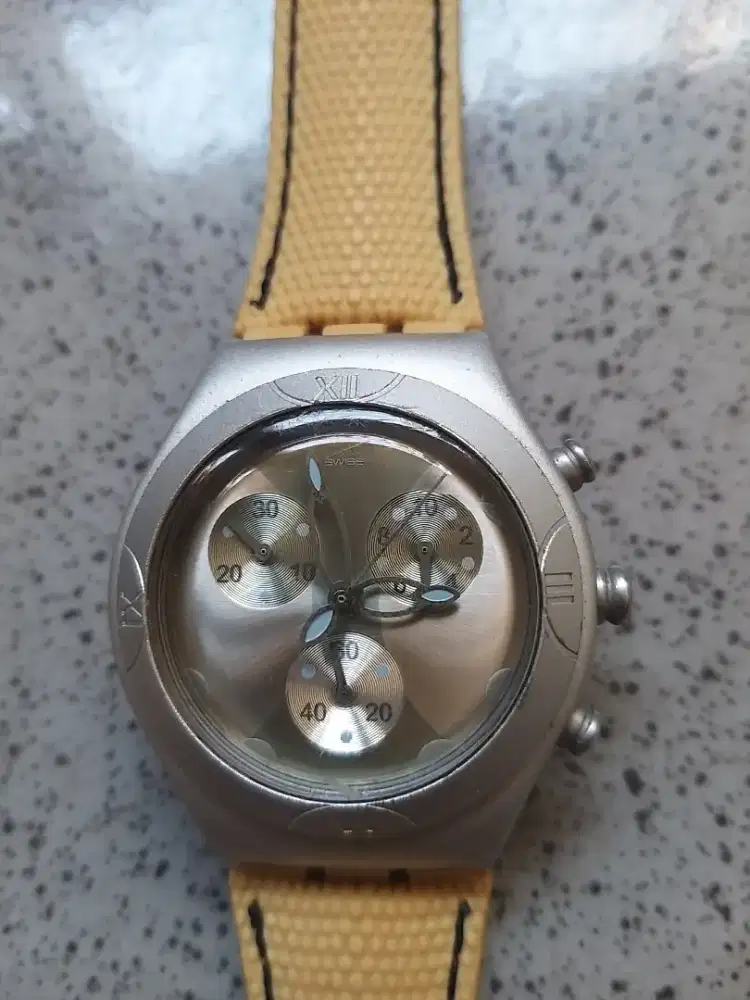 Jam Swatch Irony Original casing Aluminium Mantap