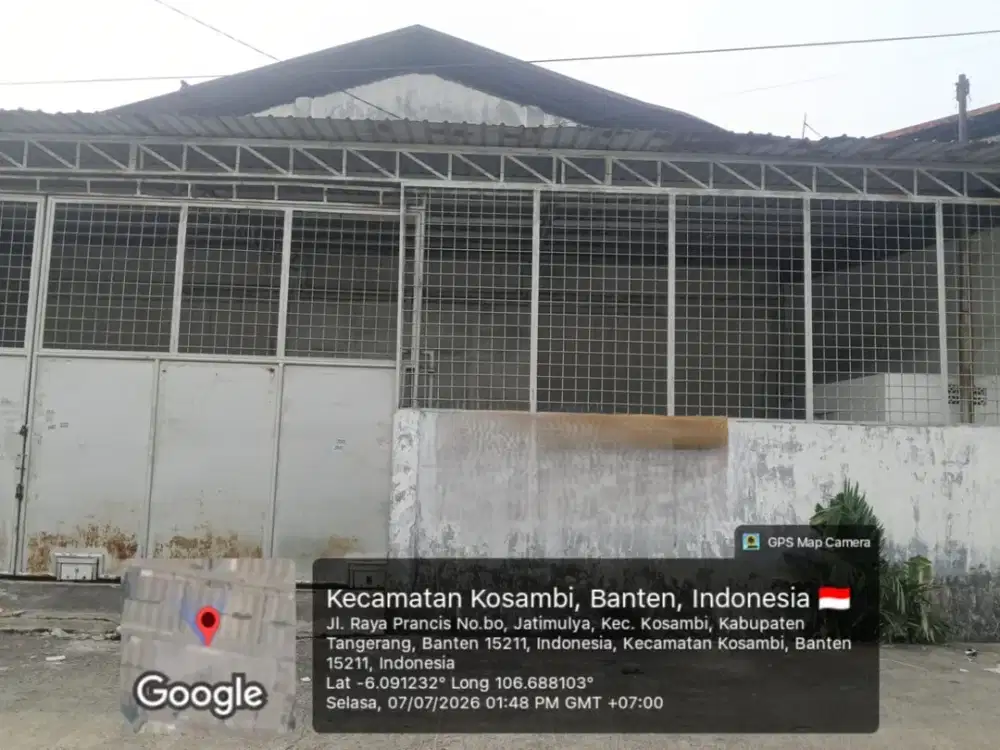 Jual MURAH 1/2 Harga Gudang Strategis  Komplek Pergudangan 8 Prancis Dadap Jatimulya Kosambi Lt 600 M2 Tangerang Bawah Harga Pasar
