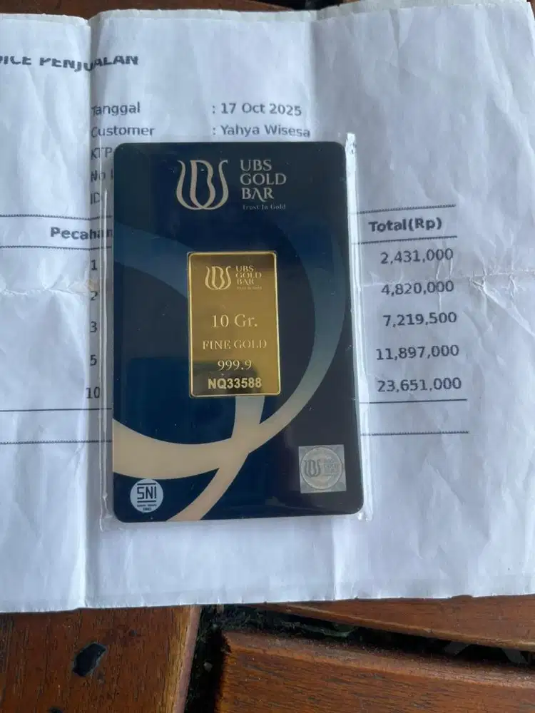Emas UBS 10 Gram not Antam