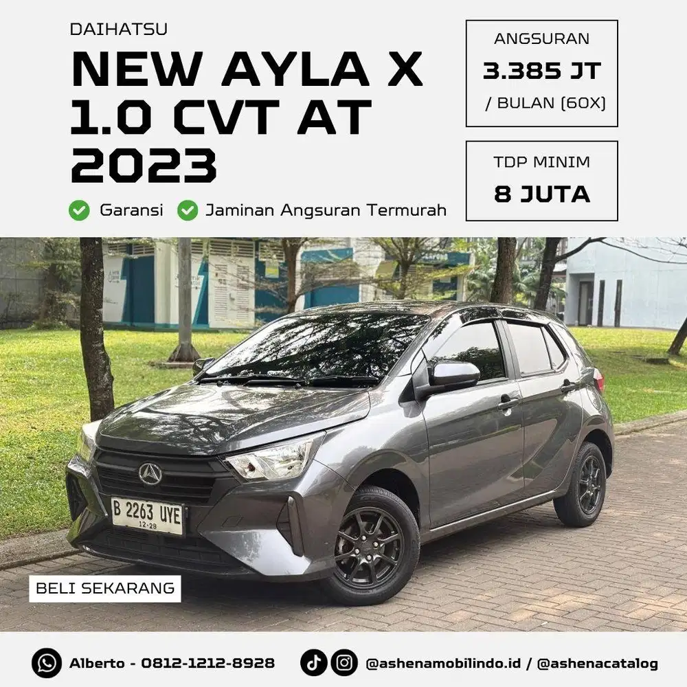 (Low KM) Ayla X 1.0 CVT AT Grey DP Minim 8jt