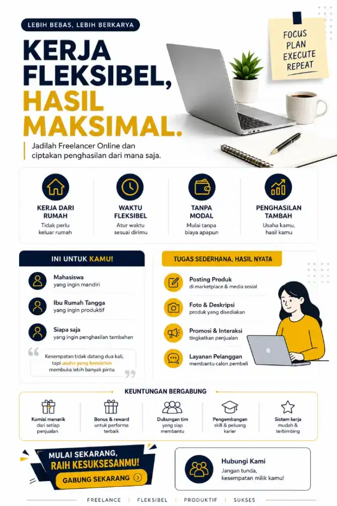 Lowongan Freelancer Online - Kerja Fleksibel dari Rumah Tanpa Modal