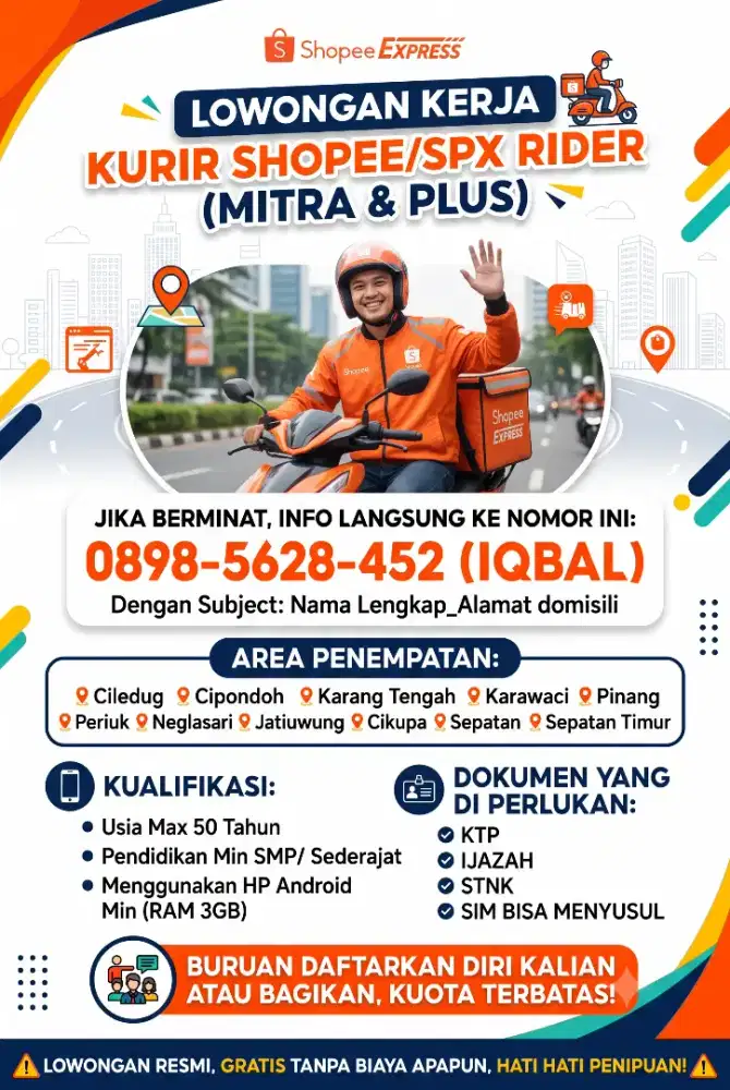 DIBUTUHKAN SEGERA KURIR SPX EXPRESS