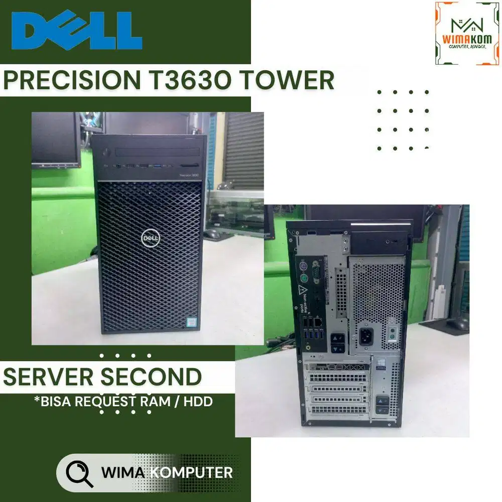 SERVER DELL T3630 TOWER XEON E-2124 4 CORE RAM 8GB SSD 256GB VGA AMD
