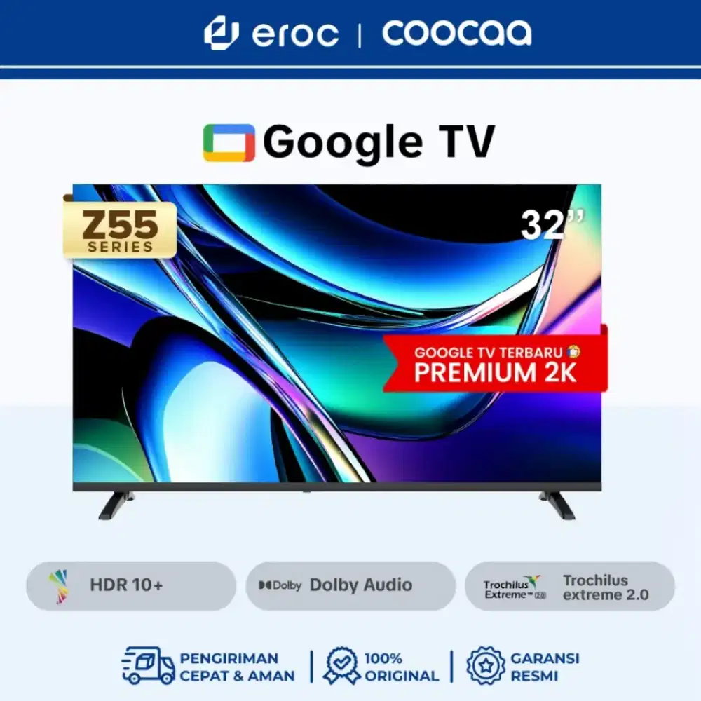 PROMO TERMURAH! COOCAA LED 32 GOOGLE TV EYE CARE 5.0 VOICE CONTROL
