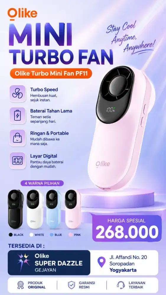 Kipas portable Olike PF11 mini Turbo
