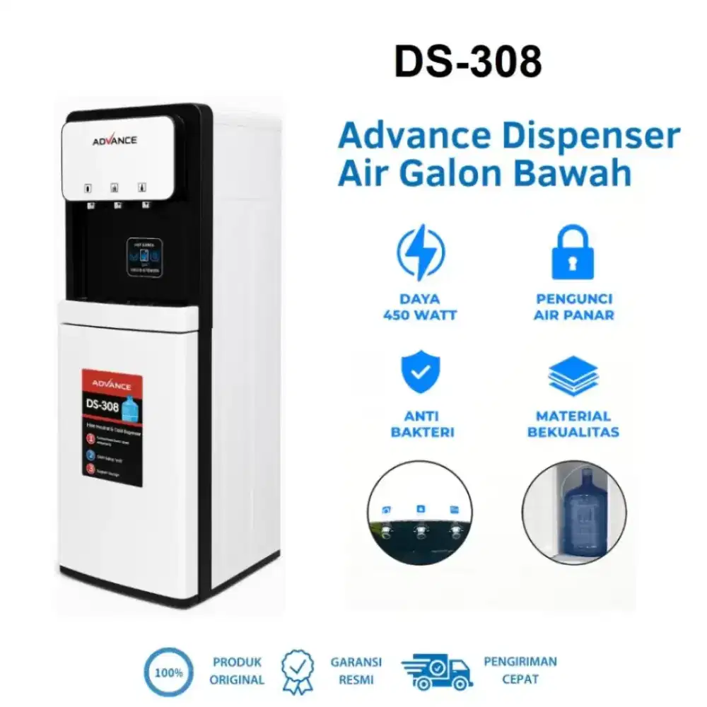 PROMO TERMURAH! DISPENSER ADVANCE DS 308 GALON BAWAH HOT ,COLD ,NORMAL