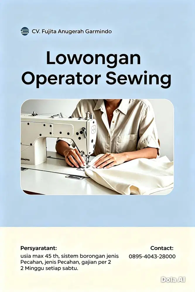 LOWONGAN OPERATOR SEWING