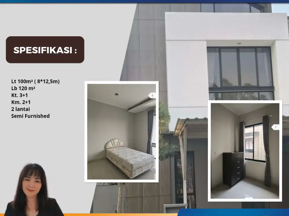 Disewakan Rumah Semi Furnished Cluster Fedora Park Suvarna Sutera Tangerang