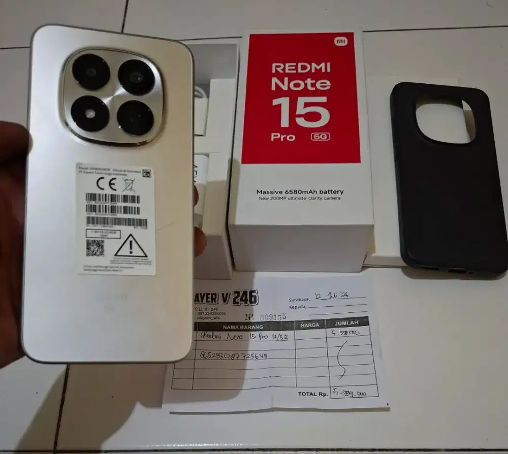 REDMI NOTE 15 PRO 5G RAM 12/512 2 MINGGU PAKAI GARANSI RESMI 15 BULAN