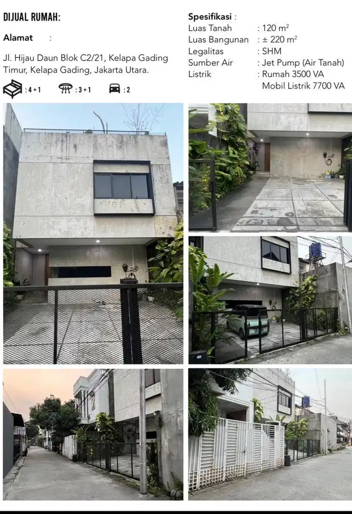 Dijual Rumah 3 lantai, semi furnished