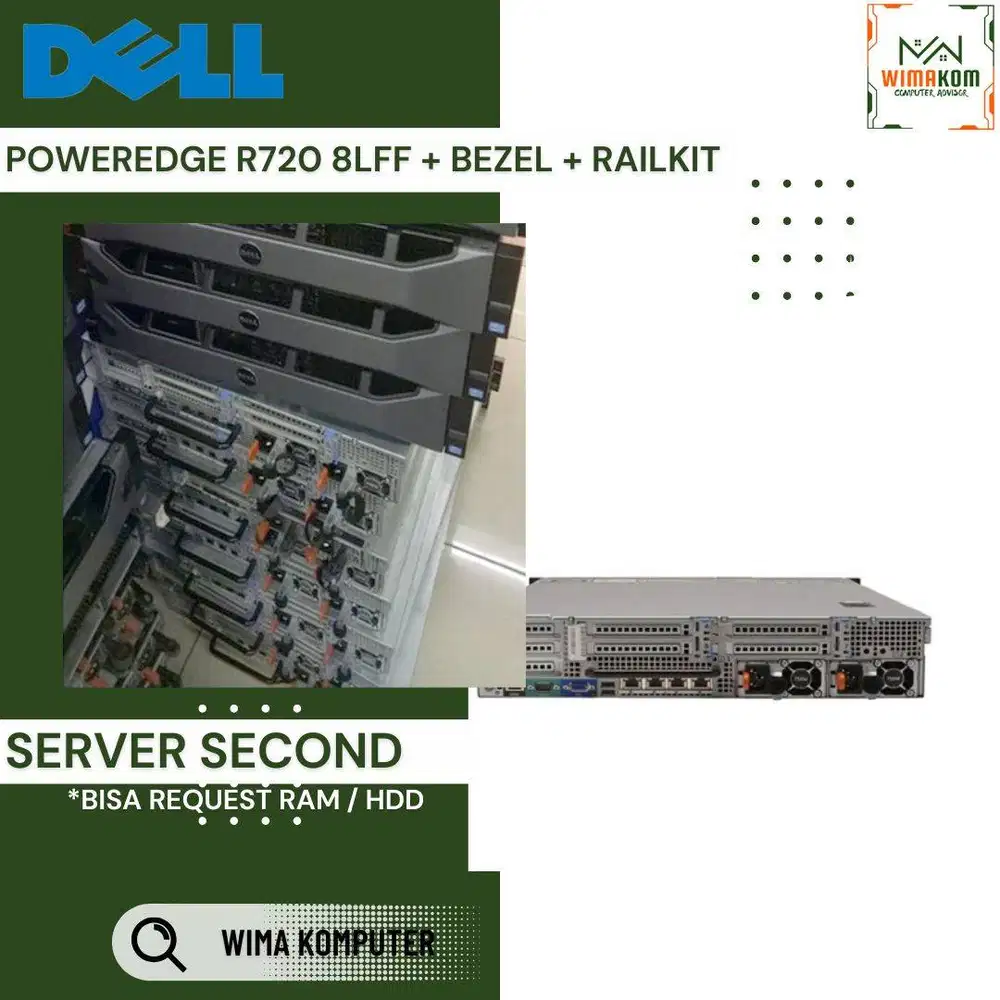 SERVER DELL R720 8 LFF 2x XEON E5-2640V2 32 CORE RAM 512GB SSD 1TB