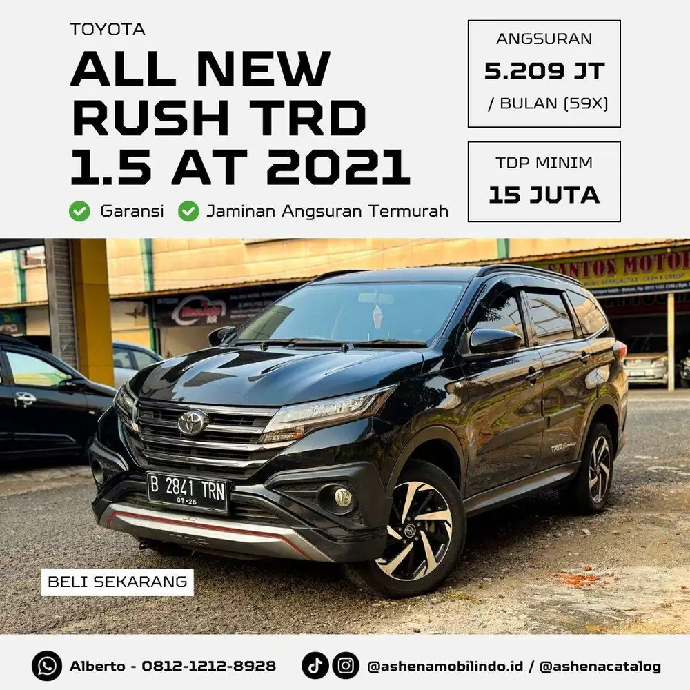 [ DP 15 Juta ] All New Rush TRD Sportivo 1.5 AT Hitam / Black 2021