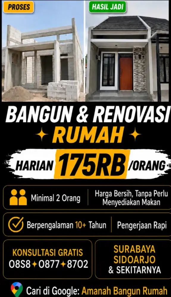 Tukang Bangunan Harian & Borongan | Kontraktor | Surabaya Sidoarjo